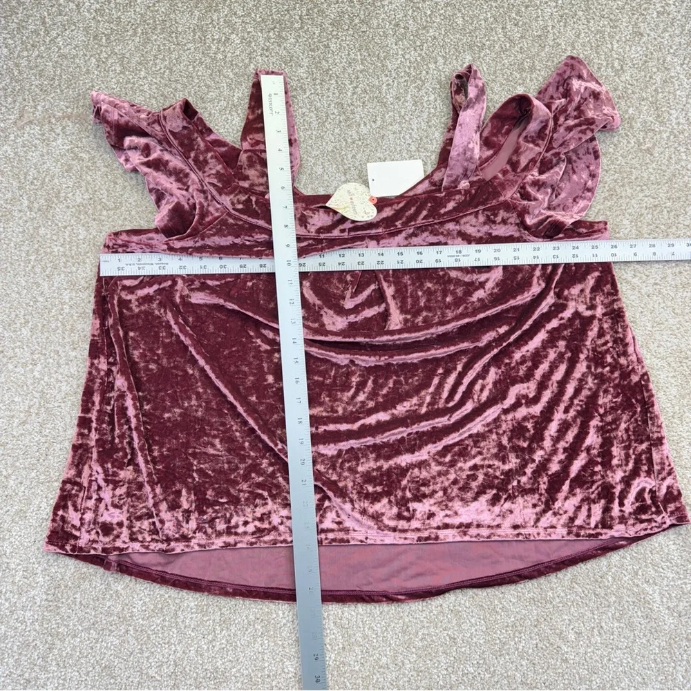 NEW Self Esteem Velvet Cold Shoulder Top Rose Gold Pink Womens size 3X - Picture 7 of 14